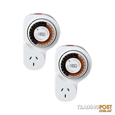 D809/1TWINDP 2PK 24 HOUR ANALOGUE TIMER HPM 2 PACK ELECTRICAL TIMER