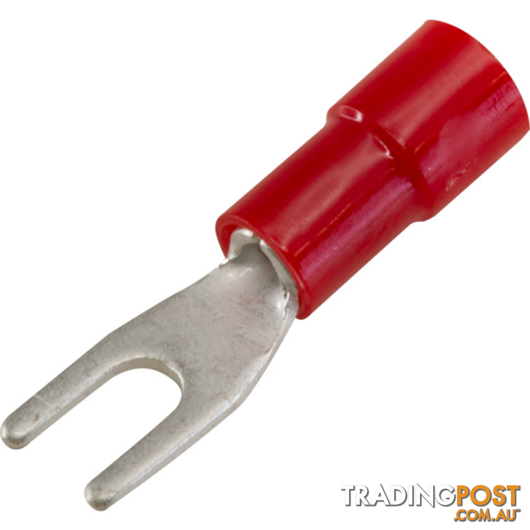 FS1.25-3-100 FORKED SPADE TERMINAL - RED 100PK WIRE RANGE 0.5-1MM SQUAR