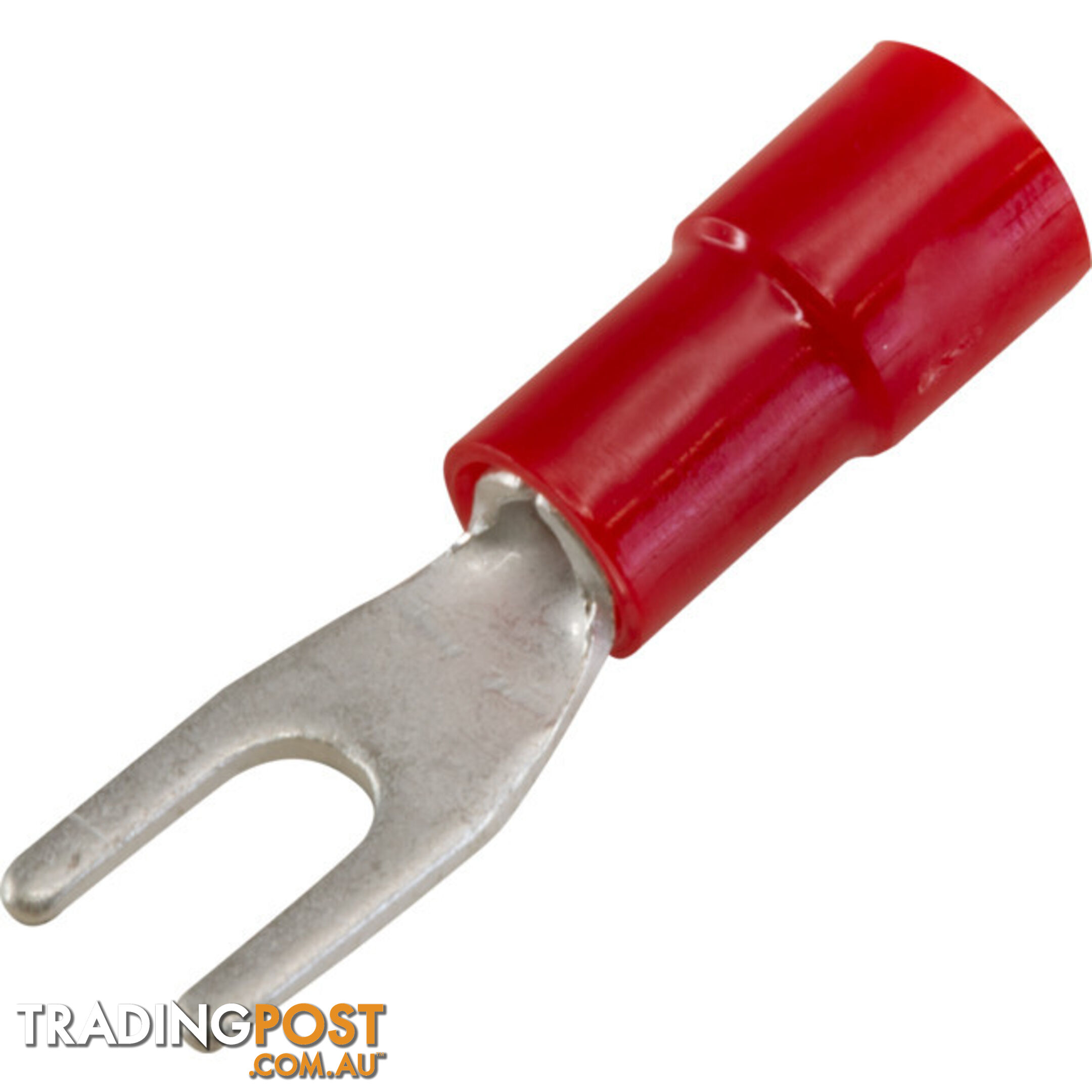 FS1.25-3-100 FORKED SPADE TERMINAL - RED 100PK WIRE RANGE 0.5-1MM SQUAR