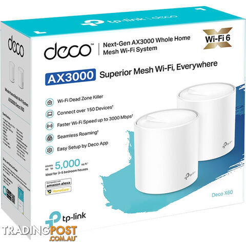 DECOX60-2PK AX3000 WHOLE HOME WIFI6 SYSTEM 2 PACK