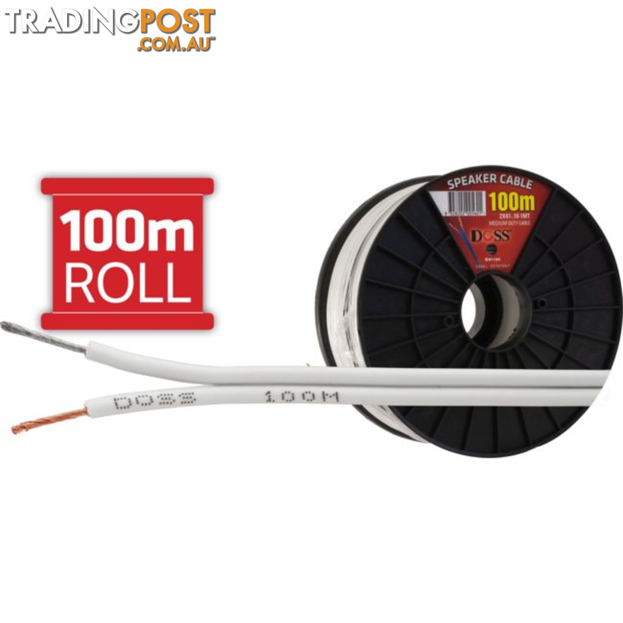 2X41-.16-100M MEDIUM DUTY SPEAKER CABLE 100M - PER 100M REEL ROLL DOSS