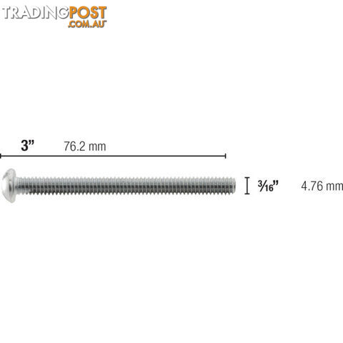 TS316X3 3/16" 3" BOLT FOR TOGGLER