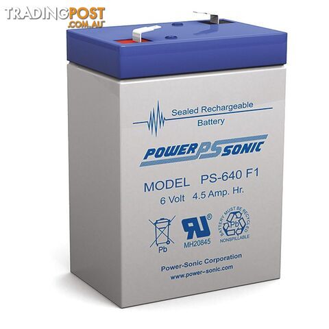 PS640 6V 4.5AMP SLA BATTERY F1 TERMINAL SEALED LEAD ACID