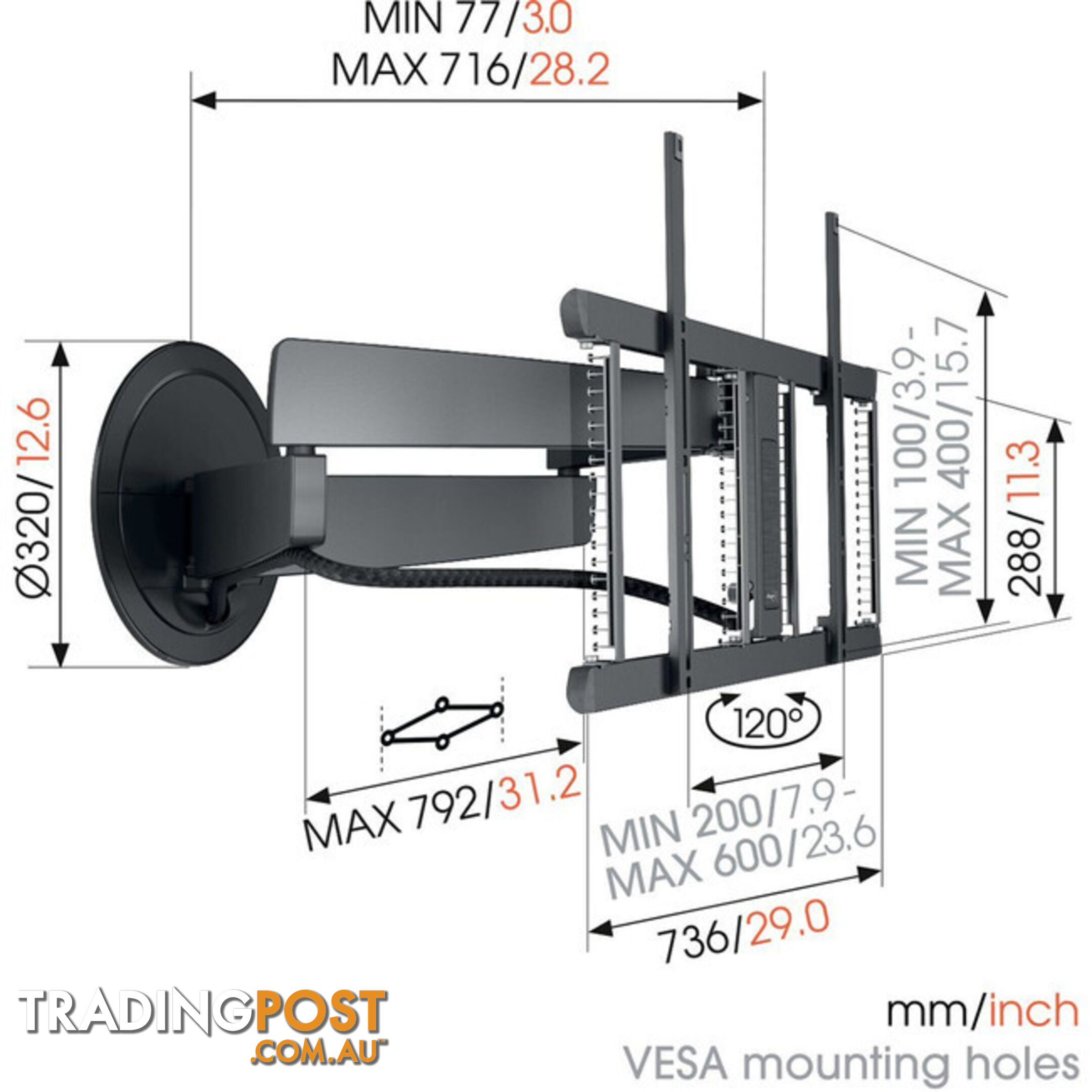 TVM7675PRO SIGNATURE SERIES 40"-77" 35KG MOTORISED WALL MOUNT HOME AUTOMATION CONNECTIVITY