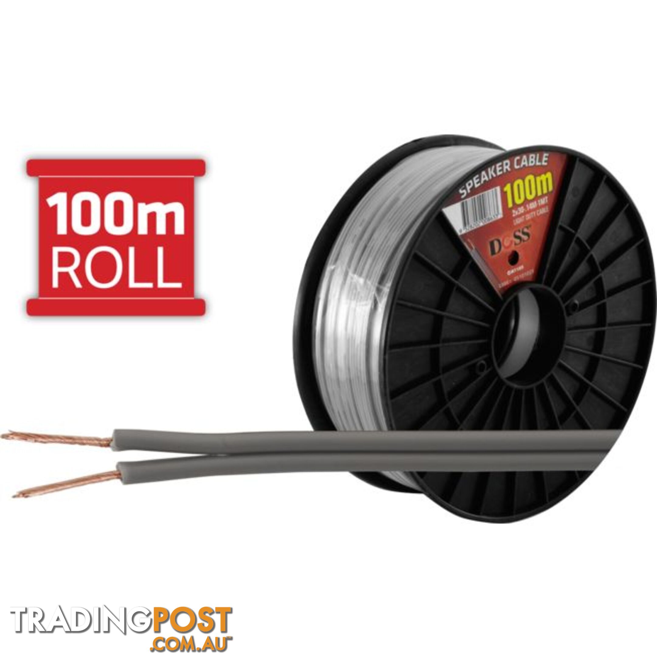 2X30-.14-100M LIGHT DUTY SPEAKER CABLE 100M - PER 100M REEL ROLL DOSS