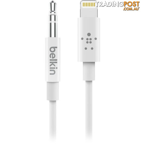 LC7358 LIGHTNING TO 3.5MM AUDIO LEAD 0.9M MALE TO MALE MFI WHITE