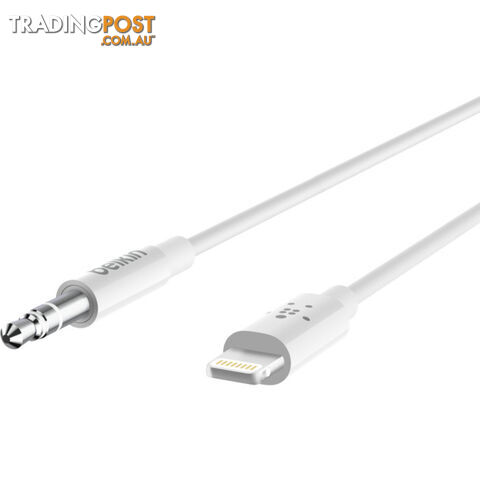 LC7358 LIGHTNING TO 3.5MM AUDIO LEAD 0.9M MALE TO MALE MFI WHITE - photo 2 of 2
