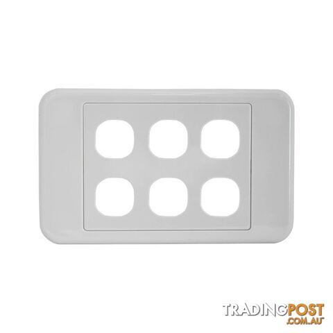 PK4588 6 GANG WALL PLATE SUITS CLIPSAL 2000