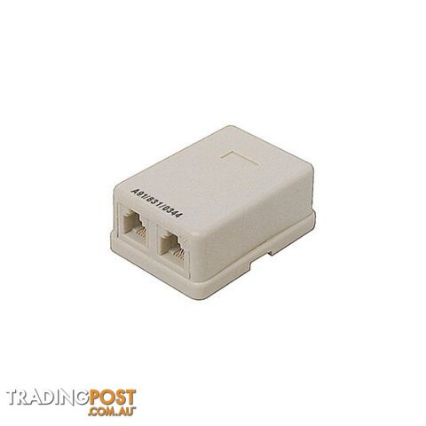 SM266B/IVY TWIN RJ12 SURFACE MOUNT SOCKET SOCKETS - ARCHITRAVE MOUNT