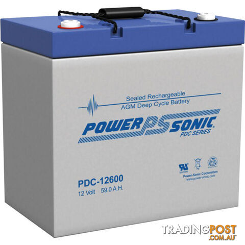 PDC12600 12V 59AMP AGM DEEP CYCLE SLA B TERMINAL