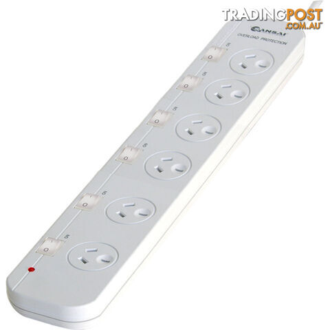 PAD056SW 6-WAY POWERBOARD WIDE SPACING INDIVIDUALLY SWITCHED
