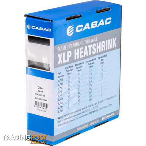 HS25.4CLR-5M 25.4MM X 5M HEAT SHRINK BOX CLEAR