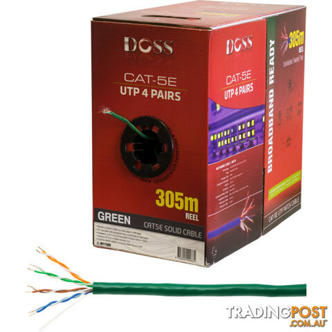 C5RGRN 305M CAT5E SOLID CABLE GREEN SOLD AS 305M ROLL ONLY