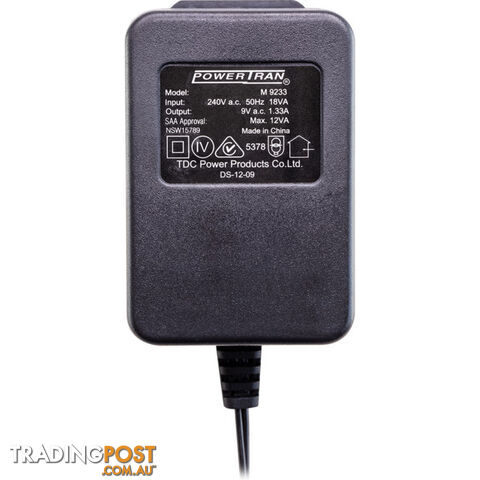 M9233 9V 1.33 AMP AC POWER SUPPLY 9VAC 2.1MM PLUG - photo 3 of 3