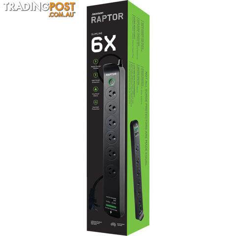 RAP6 RAPTOR 6 WAY SURGE PROTECTED POWERBOARD 30W PD USB-C 30W QC USB-A - photo 4 of 4