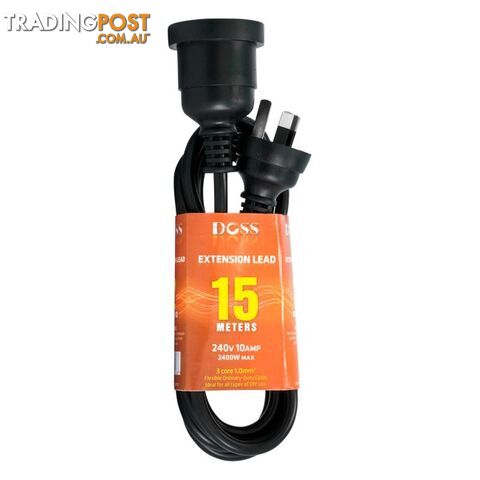 EXL15MB 15M POWER EXTENSION LEAD BLACK DOSS