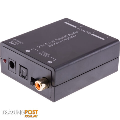 PRO1359 ACTIVE TOSLINK SPLITTER 2 IN 4 OUT SWITCHER/SPLITTER