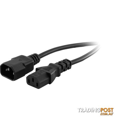 K10-2MT 2M BLACK IEC EXTENSION LEAD COMPUTER MONITOR LEAD