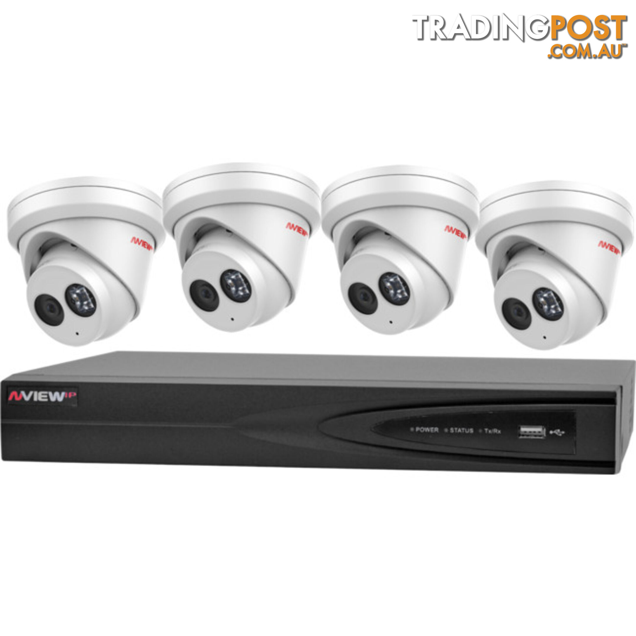 104-202B 6MP IP CCTV KIT NVIEW 8CH NVR & 4 TURRET CAMERAS