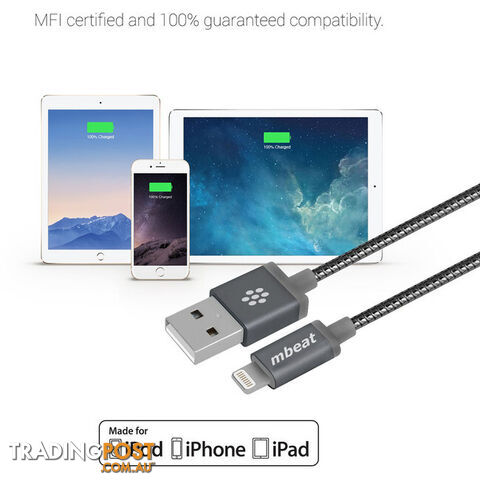 ICA-GRY 1.2M LIGHTNING CABLE GREY MFI TOUGHLINK - photo 4 of 5