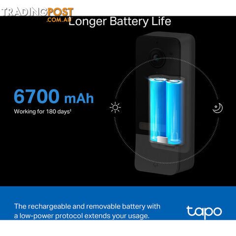 D230S1 SMART BATTERY VIDEO DOOR BELL TAPO - photo 4 of 5