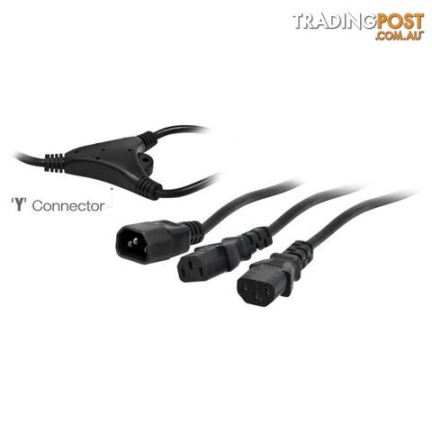 K10YIEC2 IEC EXTENSION TO 2X IEC 'Y' 2M IEC SOCKET TO 2X IEC PLUG LEAD