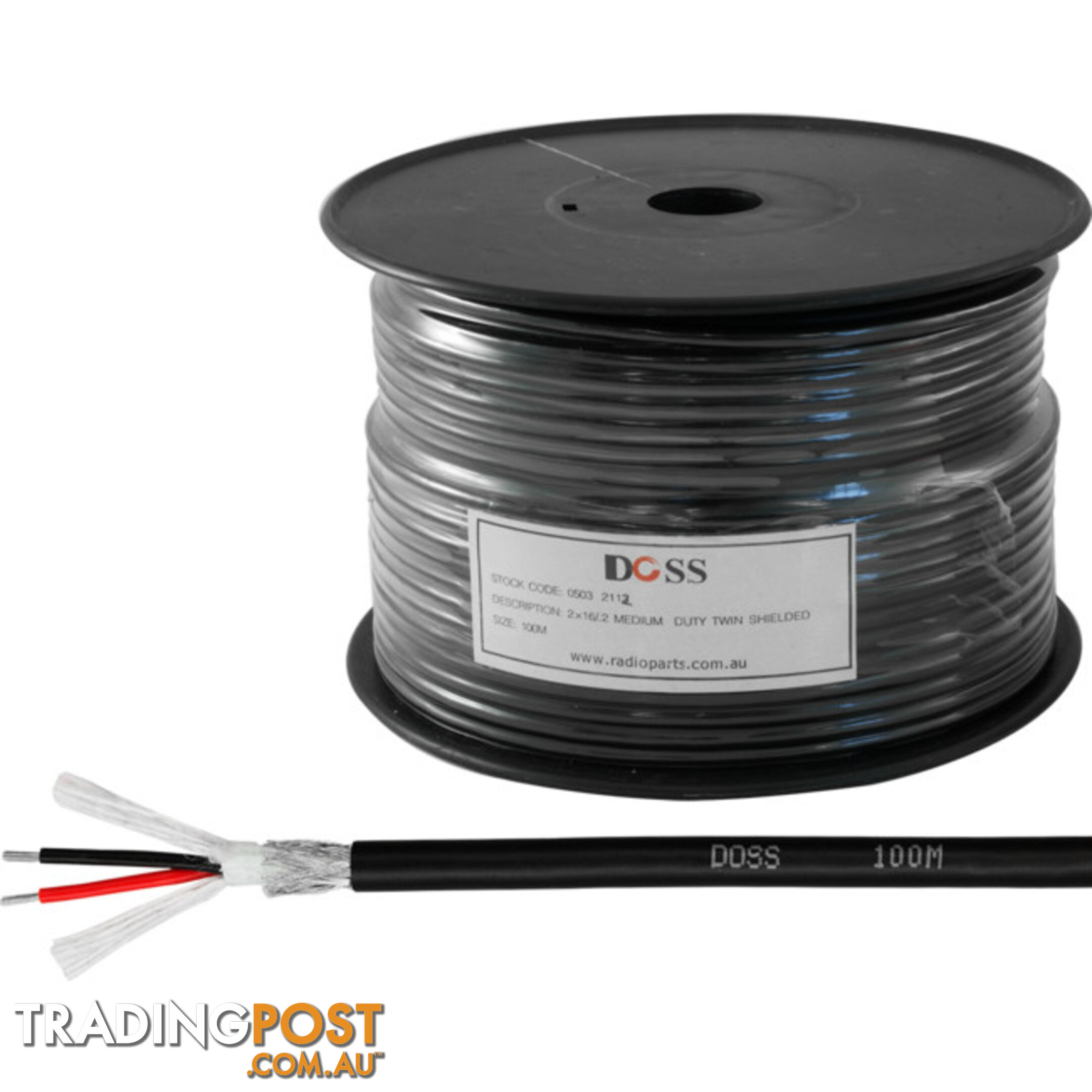 2X16.2-100M AUDIO / MIC CABLE - 100M PER 100M ROLL