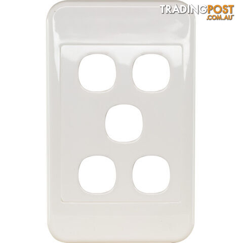 PK4595 5 GANG WALL PLATE WHITE CLIPSAL 2000 SERIES
