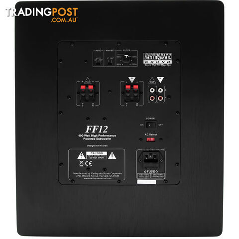 FF12 12" FRONT FIRING SUBWOOFER BLACK EARTHQUAKE - photo 3 of 3