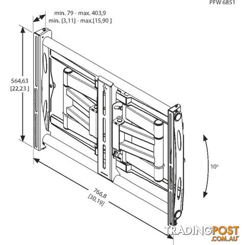 PFW6851 42"-75" 80KG TILT/TURN MOUNT MAX VESA 820 X 650 VOGELS - photo 2 of 2