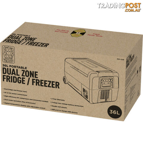 GH1640 36L PORTABLE FRIDGE AC DC BRASS MONKEY