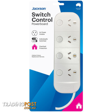 PT1614 4 OUTLET SWITCHED POWERBOARD WHITE - photo 2 of 3