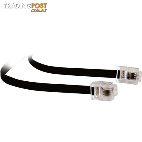 LC0095B/BLK 10MT MODULAR PLUG LEAD - BLACK RJ12 LINE CORD 6P4C TEL5165 - photo 2 of 2