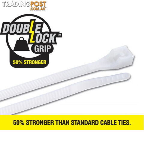 CT200NTDL 203 X 4.3MM DOUBLE LOCK CABLE TIE 100PK NATURAL - photo 2 of 3