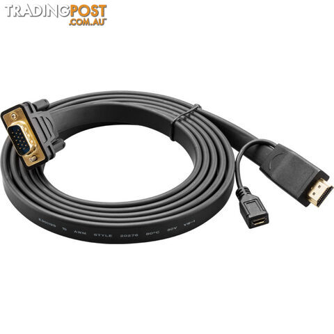 HV2M ACTIVE HDMI TO VGA CABLE - 2M CONVERTER 8WARE
