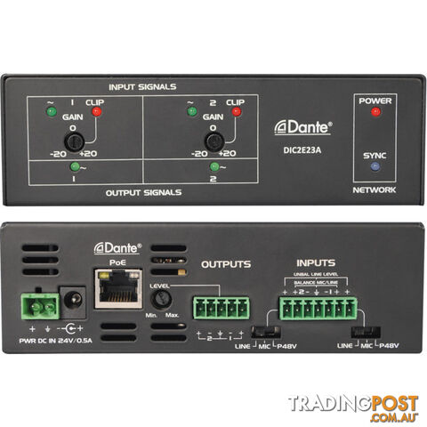 DIC2E23A 2CH ANALOGUE DANTE CONVERTER MIC OR LINE 2CH IN/OUT PUTS - photo 3 of 3