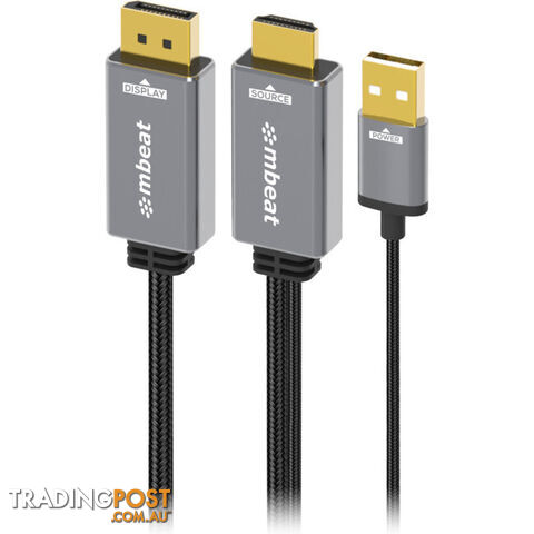 LC7996 4K 1.8M HDMI TO DISPLAY PORT CABLE WITH USB POWER TOUGH LINK