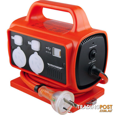 UR115/5RU 3X10A -2X15A SOCKETS -15A PLUG RCD PORTABLE POWER BLOCK