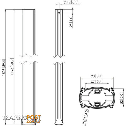 PUC2515B BLACK 150CM CONNECT-IT POLE VOGELS - photo 4 of 4