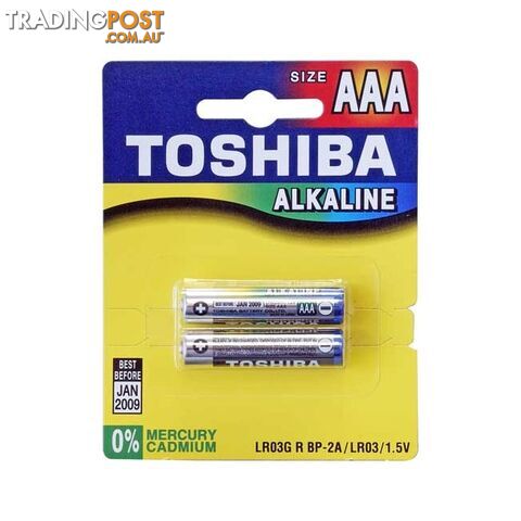 AAAPK2 2 PACK AAA ALKALINE BATTERY TOSHIBA