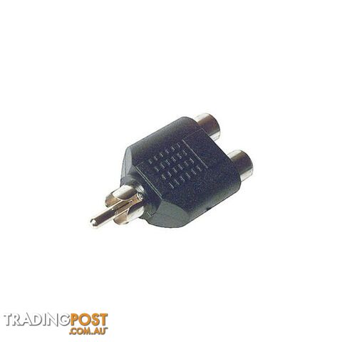 PA4216 RCA PLUG TO 2X RCA SOCKETS PLASTIC DOUBLE ADAPTOR