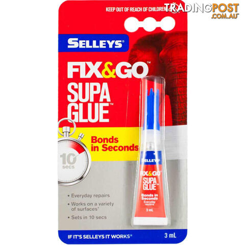 SUPA30 3ML SUPA GLUE FIX'N'GO SELLEYS SUPER GLUE