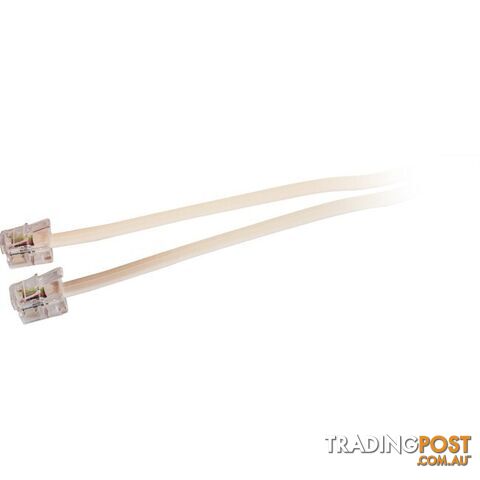 LC0051B/IVY 2M MODULAR PLUG LEAD - IVORY RJ14 (RJ12) 6P4C TEL5052