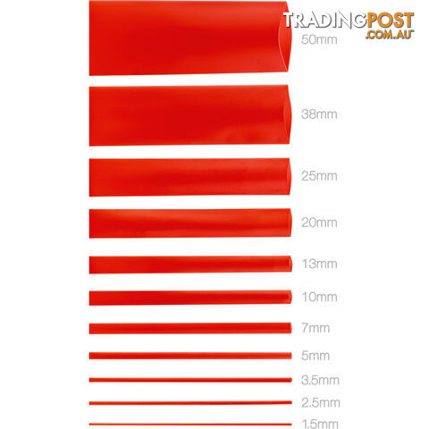 HS5.0RED 5.0MMX1.2M HEAT SHRINK - RED HSRD135