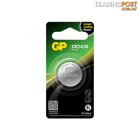 CR2430C1 3V 270MAH LITHIUM BATTERY GP