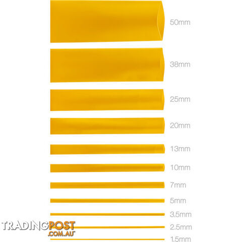 HS7.0YEL 7.0MMX1.2M HEAT SHRINK -YELLOW HSYW135