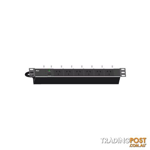 RM6WHPR 19" RACK MOUNT 6WAY HORIZONTAL POWER RAIL BLACK