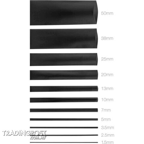 HS2.5BLK 2.5MMX1.2M HEAT SHRINK - BLACK HSBK135 - photo 1 of 1
