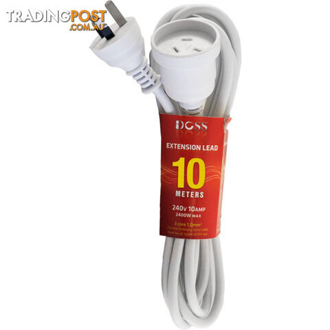 EXL10M 10M POWER EXTENSION LEAD WHITE DOSS
