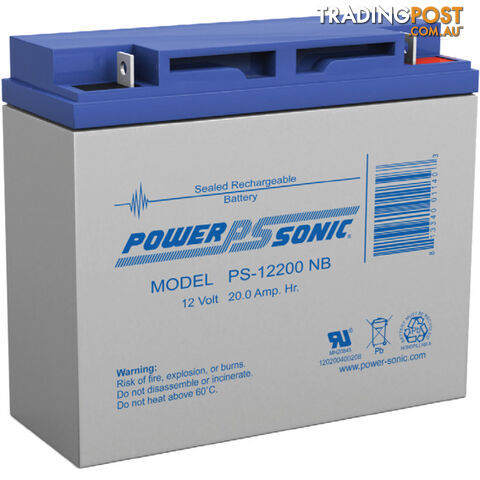 PS12200 12V 20AMP SLA BATTERY NB2 TERMINAL SEALED LEAD ACID